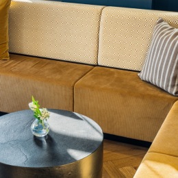 a couch and coffee table